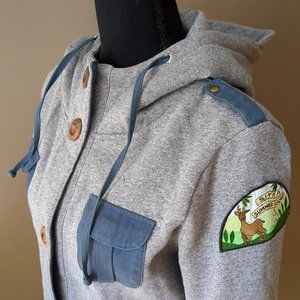 Sitka Summer Camp Heavyweight Military Inspired Gray Button Up Fleece Hoodie